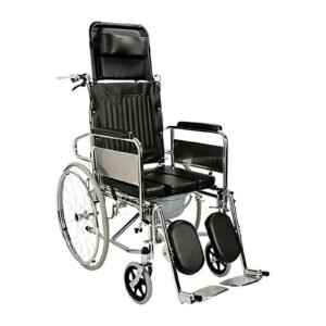 Folding Mobile Commode Manual Wheelchair featuring folding wheelchair and mobility aid; suited to home elder care