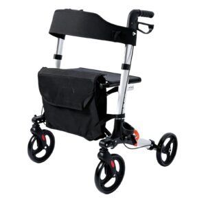 100 kg Folding Aluminum Shopping Rollator with Oxford Seat featuring 100 kg aluminum rollator; suited to Key functions and design features include. | Four Wheel Shopping Assist Cart view of 100 kg Folding Aluminum Shopping Rollator with Oxford Seat