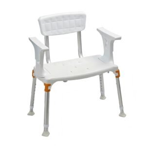 136 kg Modular Shower Chair with Removable Armrests and Backrest featuring removable arm back bath seat; suited to Key functions and design features. | Shower chair with back and handles view of 136 kg Modular Shower Chair with Removable Armrests and Backrest