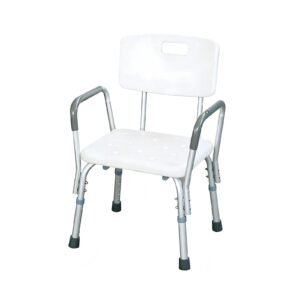 100 kg Adjustable Shower Chair with Ergonomic Backrest featuring ergonomic backrest bath seat; suited to Key functions and design features include. | Elderly shower chair view of 100 kg Adjustable Shower Chair with Ergonomic Backrest