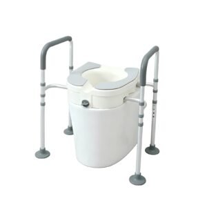100 kg 10 cm Raised Toilet Seat Frame with Removable Arms featuring 100 kg raised toilet seat; suited to Key functions and design features include 10. | No Drill Raised Toilet Grab Bar view of 100 kg 10 cm Raised Toilet Seat Frame with Removable Arms