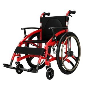 Lightweight Folding Aluminum Travel Wheelchair featuring manual wheelchair and folding wheelchair; suited to older adults