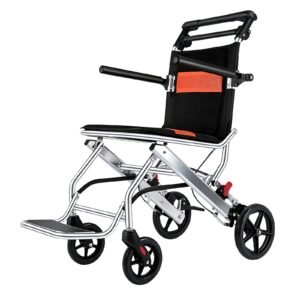 Ultra-light Folding 6061 Aluminum Transport Wheelchair featuring manual wheelchair and folding wheelchair; suited to older adults