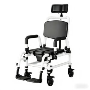 Aluminum Reclining Commode Chair featuring aluminum commode chair and lightweight commode chair; suited to suitable for home care
