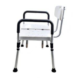Dual-seat Bathtub Transfer Bench with Armrests featuring dual seat shower bench; suited to bathtub entry and exit