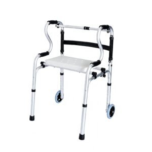 100 kg Folding Aluminum Standing Walker with Optional Seat and Wheels featuring 100 kg standing walker; suited to Key functions and design features. | Best walkers with seats for seniors view of 100 kg Folding Aluminum Standing Walker with Optional Seat and Wheels
