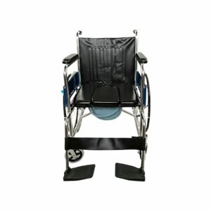 Folding Aluminum U-seat Commode Wheelchair featuring manual wheelchair and mobility aid; suited to older adults