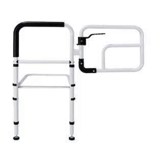 Rotating Floor-supported Bed Guard featuring bed safety rail and bedside assist handle; suited to wide double beds
