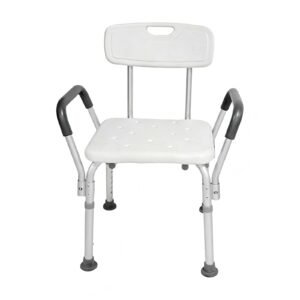 Multi-height Shower Chair with Textured Armrests featuring adjustable shower chair; suited to suitable for home bathrooms