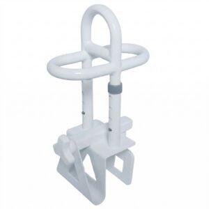Height-adjustable Anti-slip Bathtub Grab Bar featuring adjustable height tub rail; suited to aging-in-place bathroom upgrades