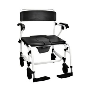 Assisted Folding Aluminum Commode featuring aluminum commode chair and lightweight commode chair; suited to suitable for bedside toileting