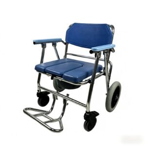 Assisted Folding Wheeled Commode featuring aluminum commode chair and heavy duty commode chair; suited to suitable for bedside toileting