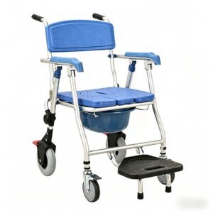 Assisted Portable Commode Chair featuring aluminum commode chair and lightweight commode chair; suited to suitable for bedside toileting