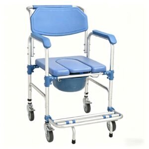 Assisted Shower Commode Chair featuring aluminum commode chair and lightweight commode chair; suited to suitable for bedside toileting