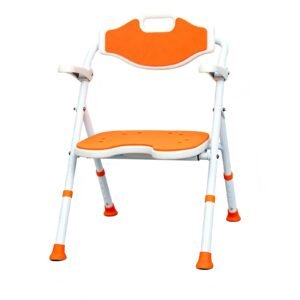 100 kg Folding Shower Chair with Flip-up Arms featuring flip up arm bath seat; suited to Key functions and design features include. | 3 in 1 shower chair view of 100 kg Folding Shower Chair with Flip-up Arms