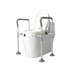9 cm Adjustable Aluminum Raised Toilet Seat Frame – Two Versions featuring 9 cm raised toilet seat; suited to Key functions and design features include. | Adjustable raised toilet seat view of 9 cm Adjustable Aluminum Raised Toilet Seat Frame – Two Versions
