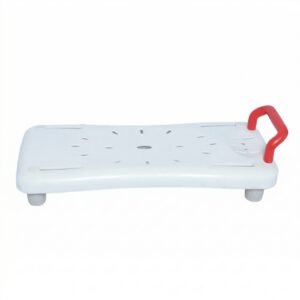 Adjustable PP Bathtub Transfer Board with Red Assist Handle featuring bathtub seat board; suited to home rehabilitation