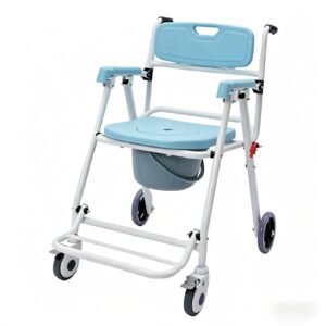 Bedside Folding Wheeled Commode featuring aluminum commode chair and lightweight commode chair; suited to suitable for bedside toileting