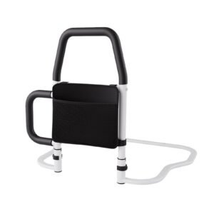Dual-handle Flat-tube Bed Assist Rail featuring bed safety rail and bedside assist handle; suited to elderly users