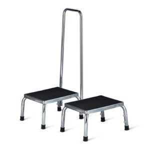 Fixed-height Steel Step Stool featuring medical step stool and elderly step aid; suited to bedside access
