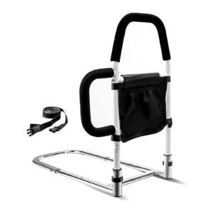 Compact Detachable Dual-handle Bed Rail featuring bed safety rail and bedside assist handle; suited to small homes