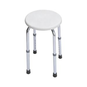Eight-height Round Shower Stool featuring eight height bath seat and 100 kg plus bathroom stool; suited to suitable for home bathrooms