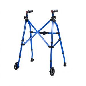 100 kg Folding Aluminum Walker with Front Wheels and Rear Skis featuring 100 kg folding walker; suited to Key functions and design features include. | Lightweight walker with wheels view of 100 kg Folding Aluminum Walker with Front Wheels and Rear Skis