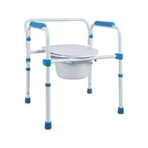 113 kg CE Folding Bedside Commode and Over-toilet Frame featuring 113 kg bedside commode; suited to Key functions and design features include. | Toilet seat safety rails view of 113 kg CE Folding Bedside Commode and Over-toilet Frame