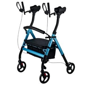 136 kg Folding Forearm-support Shopping Rollator featuring 136 kg forearm rollator; suited to Key functions and design features include. | Multi Function Four Wheel Shopping Walker view of 136 kg Folding Forearm-support Shopping Rollator