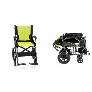 Ergonomic Folding Aluminum Transit Wheelchair featuring folding wheelchair and mobility aid; suited to home elder care