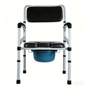 Folding Backrest Commode Chair featuring commode chair steel and lightweight commode chair; suited to suitable beside a bed