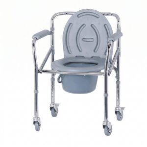Folding Shower Chair with Bedpan featuring commode chair steel and lightweight commode chair; suited to suitable for older residential upgrades. | Lightweight commode chair view of Folding Shower Chair with Bedpan