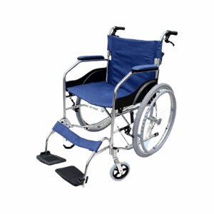 Folding Aluminum Wheelchair with Oxford Fabric Seat featuring manual wheelchair; suited to older adults