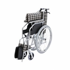 Lightweight Folding Aluminum Wheelchair with Four Brakes featuring manual wheelchair; suited to older adults