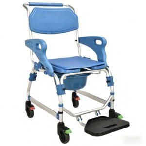 Footrest Commode Chair featuring aluminum commode chair and lightweight commode chair; suited to suitable for bedside toileting