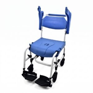 Footrest Portable Commode Chair featuring aluminum commode chair and lightweight commode chair; suited to suitable for deep age-friendly home. | Aluminum commode chair view of Footrest Portable Commode Chair