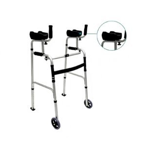 100 kg Folding Forearm-support Walker with 5-inch Front Wheels featuring 100 kg forearm support walker; suited to Key functions and design features. | Two Wheeled Walkers view of 100 kg Folding Forearm-support Walker with 5-inch Front Wheels