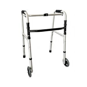 100 kg Folding Single-H Rehabilitation Walker with Optional Wheels featuring 100 kg single h walker; suited to Key functions and design features include. | Two Wheeled Walkers view of 100 kg Folding Single-H Rehabilitation Walker with Optional Wheels