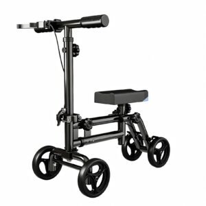 Dual-mode Folding Knee Walker with Three-way Adjustment featuring dual mode knee walker; suited to designed for users with one injured lower.