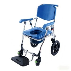 Heavy-duty Aluminum Commode Chair featuring heavy duty commode chair; suited to suitable for heavier users requiring bedside. | Heavy duty commode chair view of Heavy-duty Aluminum Commode Chair