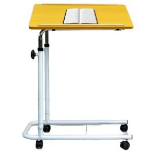 Height-adjustable Tilting Overbed Table featuring hospital bed table and adjustable bedside table; suited to hospital and home-care beds