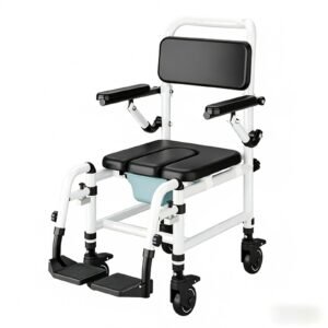 Hemiplegia Wheeled Commode Chair featuring aluminum commode chair and heavy duty commode chair; suited to suitable for bedrooms