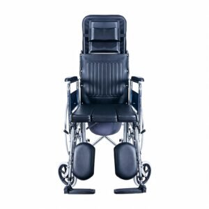High-back Reclining Commode Wheelchair featuring manual wheelchair and folding wheelchair; suited to long-term bed-bound rehabilitation