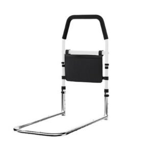 Compact Adjustable U-shaped Bed Assist Rail featuring bed safety rail and bedside assist handle; suited to home elder care