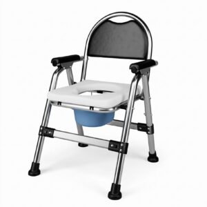Indoor Stainless Steel Commode Chair featuring commode chair steel and lightweight commode chair; suited to suitable for age-friendly homes. | Commode chair steel view of Indoor Stainless Steel Commode Chair