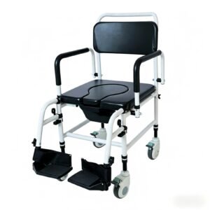 Indoor Wheeled Commode Chair featuring aluminum commode chair and lightweight commode chair; suited to suitable for bedside toileting
