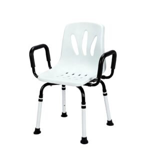 136 kg One-piece Dual-adjustment Shower Chair featuring 136 kg shower chair and one piece bath seat; suited to Key functions and design features include. | Shower chair with back view of 136 kg One-piece Dual-adjustment Shower Chair
