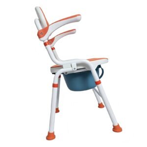136 kg Folding Shower and Commode Chair with Flip-up Arms featuring folding shower commode; suited to Key functions and design features include. | 3 in 1 shower chair view of 136 kg Folding Shower and Commode Chair with Flip-up Arms