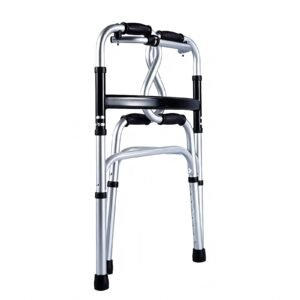 Heavy-duty Adjustable Folding Aluminum Walker featuring heavy duty folding walker; suited to staged home rehabilitation