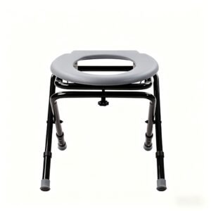Lightweight Folding Commode Chair featuring aluminum commode chair and lightweight commode chair; suited to suitable beside a bed or in a bathroom. | Commode chair for adults view of Lightweight Folding Commode Chair